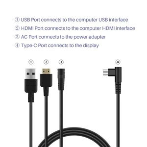 3-in1 Kabel für KAMVAS Pro 16 Pro 13 GT-133 und Pro 12 GT-116 Grafische Zeichnug - Afbeelding 1 van 7