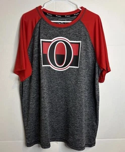 The Ottawa Senators 2XL Mens Raglan Style T-shirt Gray With Red Sleeves - Picture 1 of 8