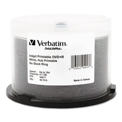 Verbatim Datalifeplus Printable DVD R 8x Discs 50 Pack 4.7GB High Quality Arc... - Image 1 of 2