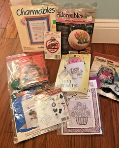 Vintage Cross Stitch Kits Mixed Lot of 9 The Beadery Bucilla Leisure Arts READ - Picture 1 of 10