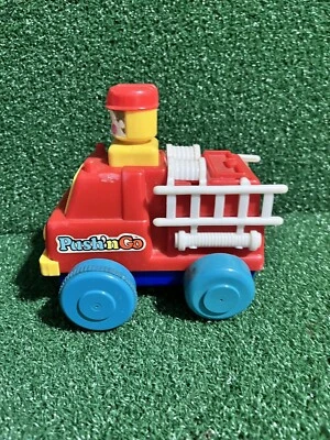 Camión de bomberos Tomy Push 'n Go 1975 de colección 051621 ¡Bonito! Foto 1 de 4