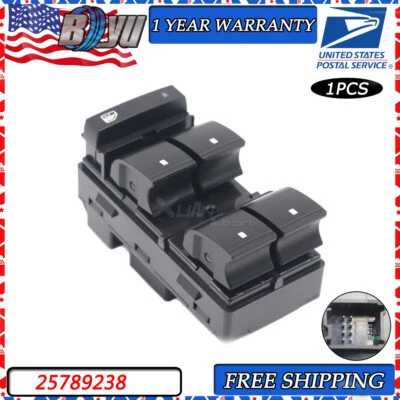 Interruptor de ventana eléctrica principal izquierda frontal para Saturn Outlook XE XR 2007-2010 25789238 Foto 1 de 4