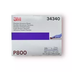 3M (34340) Hookit Flexible Abrasive Sandpaper Hand Sheet 800 Grit (25 Sheets) - Picture 1 of 4