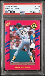 PSA 9 MINT 1990 CLASSIC MARK McGWIRE #T33 A'S 69995 B283 - Picture 1 of 2