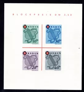 GERMANY FRENCH ZONE 1949 BADEN SCOTT BLOCK # 2 IMPERF & 5NB8A - 5NB8B - Picture 1 of 4