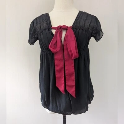 Babydoll Club Monoco Y2k Seda Burbuja Top Corbata Mujer M Coqueta  Foto 1 de 4