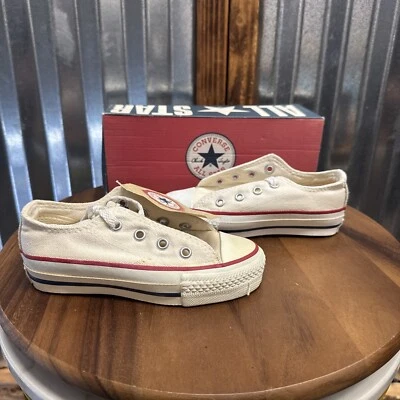 Zapatillas bajas blancas ópticas vintage Converse All Star hechas en EE. UU. 10,5 para jóvenes Foto 1 de 4