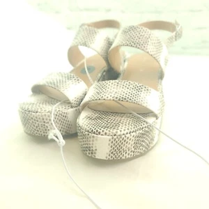 Marc Fisher weiße Plateau-Sandalen mit Reptilienmuster Größe 7 - Bild 1 von 13