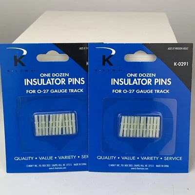 K-Line K-291 O27 Track Insulator Pins 2 Packs of 12 (24)  K-0291 O-27 NIP - Image 1 of 3