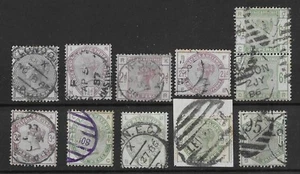 GB 1883 Juego Lilas y Verdes SG187-196 Bueno a Fino Usado Cat £1800+ - Imagen 1 de 2
