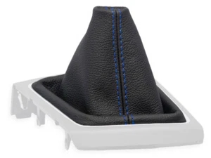 FOR HYUNDAI i20 14-20 GEAR BOOT SHIFT STICK GAITER LEATHER STITCH DARK BLUE - Picture 1 of 5