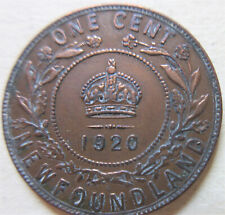 1920 Canada Newfoundland Large Cent Coin. NICE GRADE (RJ16)