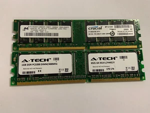 2GB 2x 1GB DDR1 400MHz PC-3200 184pin 2.5V Non-ECC Desktop DIMM RAM Memory - Picture 1 of 1