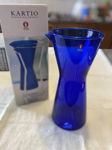 Iittala Rare Kartio Pitcher Kaj Franck Cobalt Blue & Original Box 2515 Vintage - Picture 1 of 14