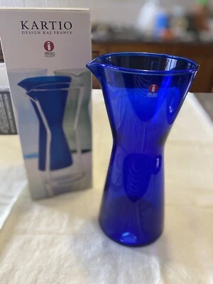 Iittala Rare Kartio Pitcher Kaj Franck Cobalt Blue & Original Box 2515 Vintage - Image 1 of 4