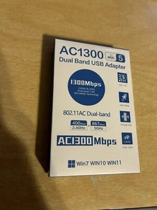 1300Mbps Long Range AC1300 Dual Band 5GHz Wireless USB 3.0 WiFi Adapter Antennas - Picture 1 of 6