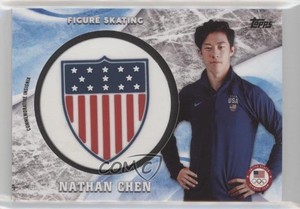 2018 US Olympic & Paralympic Team and Hopefuls Flag /50 Nathan Chen Rookie RC