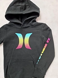 NEW Hurley Boys Hoodie Size Small 4 Pullover Hooded Sweatshirt Black Logo - Picture 1 of 4