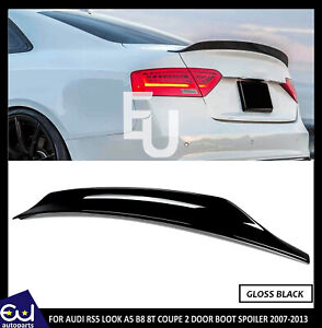 FOR AUDI RS5 LOOK A5 S5 RS5 B8 8T3 COUPE 2 DOOR GLOSS BLACK BOOT SPOILER 07-2013