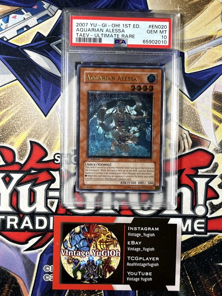 Yugioh PSA 10 Aquarian Alessa TAEV-EN020 Ultimate Rare 1st Edition - Image 1 of 4