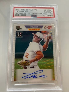 Juego Leaf Pro 2021 metal automático Ty Madden Ivory Wave/3 Tigers RC PSA 10 POP 1 - Imagen 1 de 2