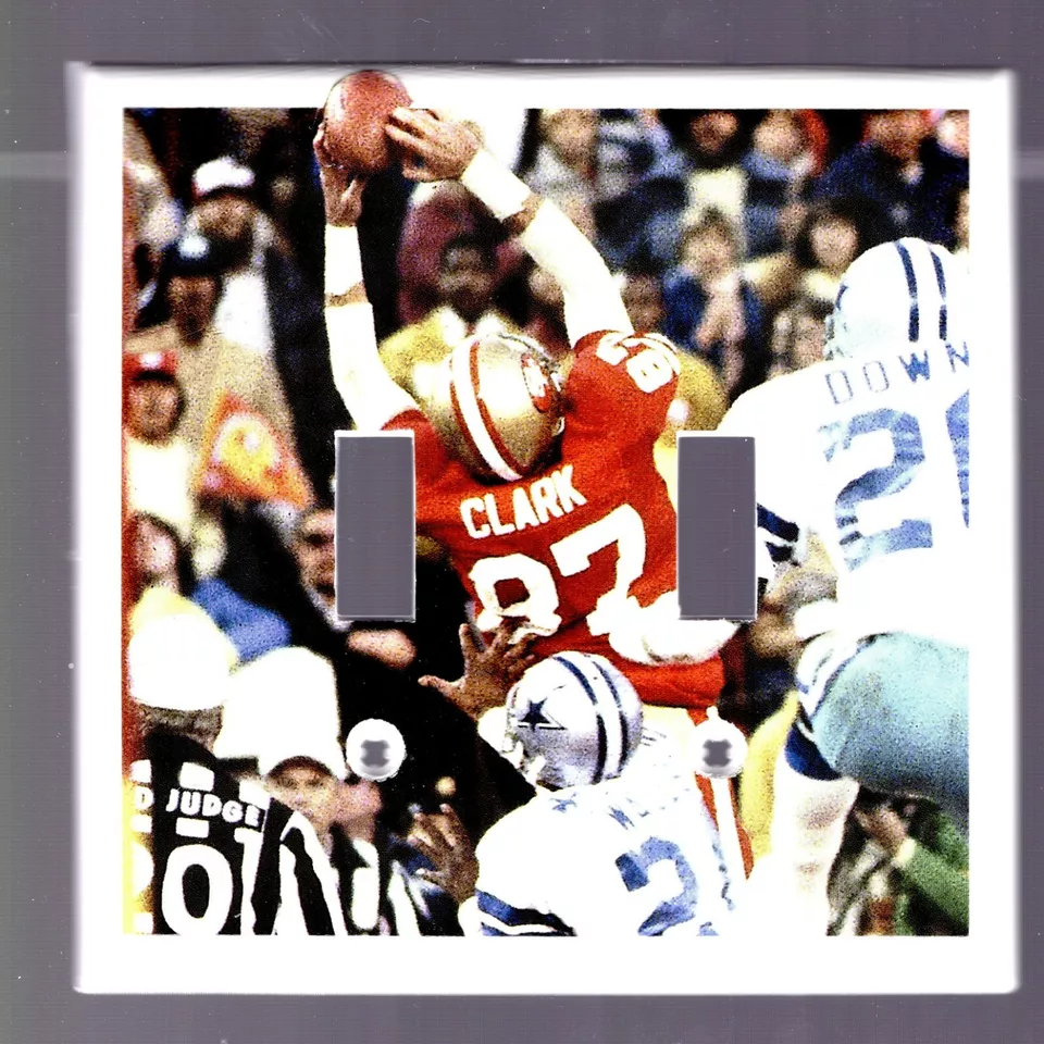DWIGHT CLARK DOUBLE SWITCH PLATE SF SAN FRANCISCO 49ERS "THE CATCH" - Image 1 of 1