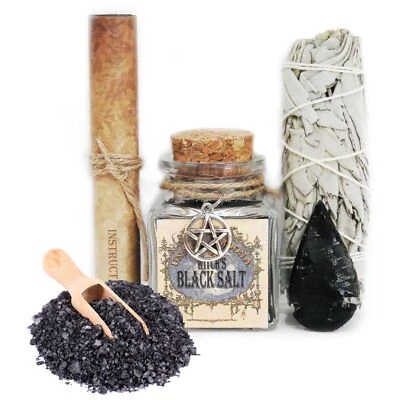 UnaLunaMoona Witchcraft Kit Altar Supplies Wiccan Pagan Witch Black Salt Wicca