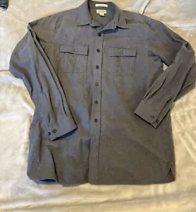 LL Bean Shirt Mens XL Tall Chamois Brushed Cotton Grey, Ships Fast - Picture 1 of 10