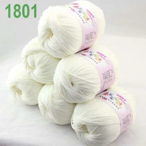 Vintage 6 Balls x 50gr Cashmere Silk Wool Hand Knit Wrap Shawls Crochet Yarn 01 - Picture 1 of 11