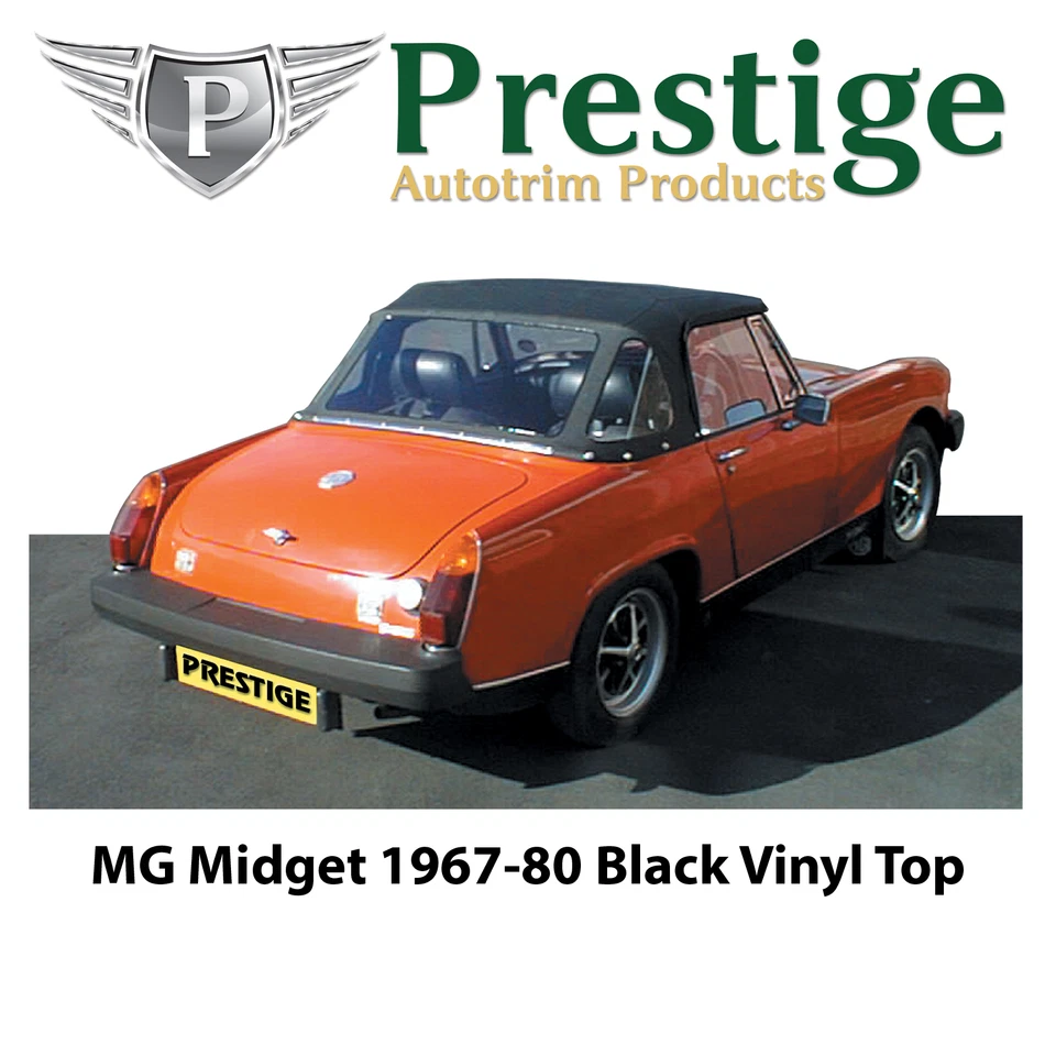 Top convertible de vinilo negro MG Midget/AH Sprite techo blando 1967-1980 Foto 1 de 1