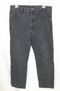 Pantalones de mezclilla Rustler para hombre 40X32 negros relajados pierna recta gruesos 4 bolsillos - Imagen 1 de 5