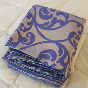 9+ Yards Jacquard Softline Kunas Design Drapery Fabric 60" Purple & Gray - Picture 1 of 7