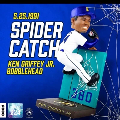 KEN GRIFFEY JR. Seattle Mariners 1991 "Spider Wall Catch" MLB Bobblehead - Image 1 of 4