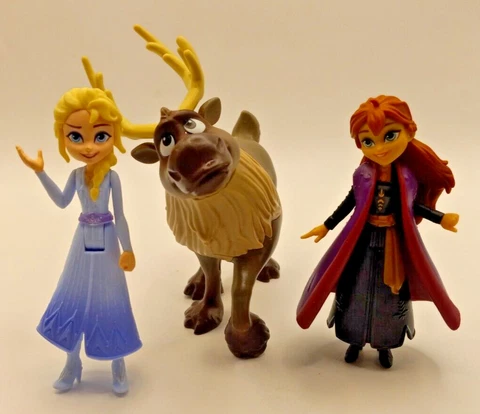 Disney Frozen II Toy/Cake Topper Figures Lot of 3 Elsa, Anna, Sven Hasbro 2018 Cover