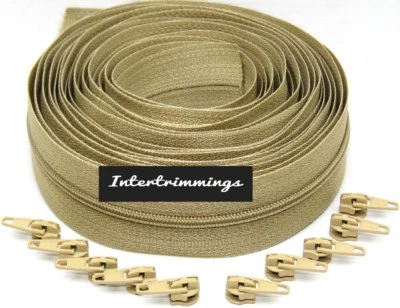 Nº3 CADENA CONTINUA CREMALLERA Y DESLIZADORES, TAPICERÍA, ELIGE COLOR Y LONGITUD Foto 1 de 2