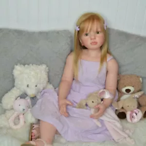 40 Zoll Reborn Puppe bemaltes Set handverwurzelte Haare Kleinkind Mädchen Stoffkörper Puppe Geschenk - Bild 1 von 5