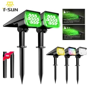 2PACK Solar 20-LED Spotlights Landscape Lights Outdoor Garden Pathway Lamps US  - Picture 1 of 53