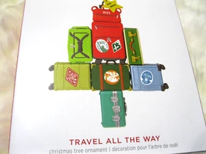 2023 Hallmark TRAVEL ALL THE WAY - SUITCASES IN THE SHAPE OF A CHRISTMAS TREE - Picture 1 of 1