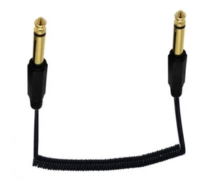 6.35mm (1/4") Mono Male Jack to 6.35mm Mono Male Coiled Audio Cable - Picture 1 of 4