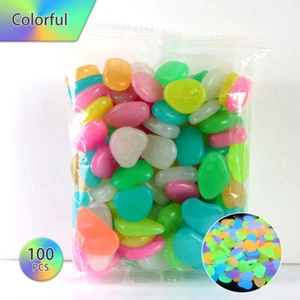 100PCS Glowing Stones For Decorations Fish Aquarium Luminous Stone Q6O2 - Picture 1 of 12
