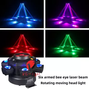 Beam Effect 4in1 Disco Party XMAS 6 Armed Laser Moving Head Bee Eye Stage Lights - Picture 1 of 15