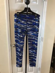 Women's Under Armour GEO Blue Athletic Compression Leggings Size L Large - Picture 1 of 5