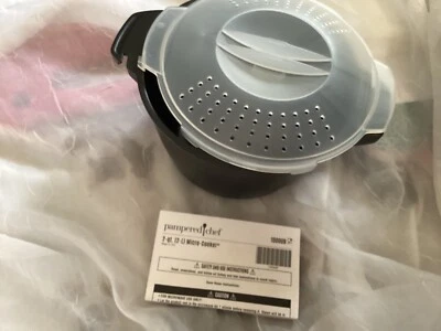 Pampered Chef 2 QT MICRO-COOKER Pot Rice Veggies Drain & Strain Lid Steamer NEW - Image 1 of 2