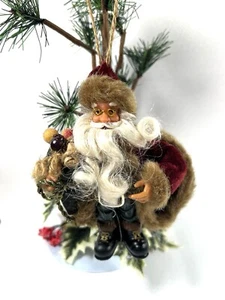 Vintage 5 3/4" Tall Plastic Santa Clause Christmas Holiday Ornament  - Picture 1 of 15