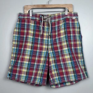 Polo Ralph Lauren Men's Madras Plaid Drawstring Swim Trunks Size L; Preppy - Picture 1 of 14