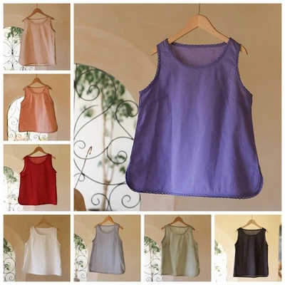 Леди 100% марлевый хлопок Camisoles Майка кружева шеи топы без рукавов Camis рубашки - Изображение 1 из 4