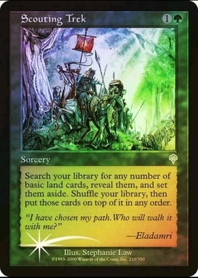 Magic the Gathering SCOUTING TREK #210/350 Invasion Green Foil Uncommon NM - Image 1 of 2