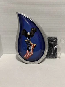 Teardrop Urn For Human Ashes American Theme Eagle Large - Picture 1 of 13