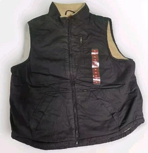 Lee Men's Workwear Sherpa Line Sleeveless Jacket Men Bitter Chocolate X-Large  - Picture 1 of 3