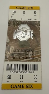 Lote de talones de boletos de fútbol americano Ohio State VS Michigan Cincinnati 20 de noviembre de 2004 - Imagen 1 de 4
